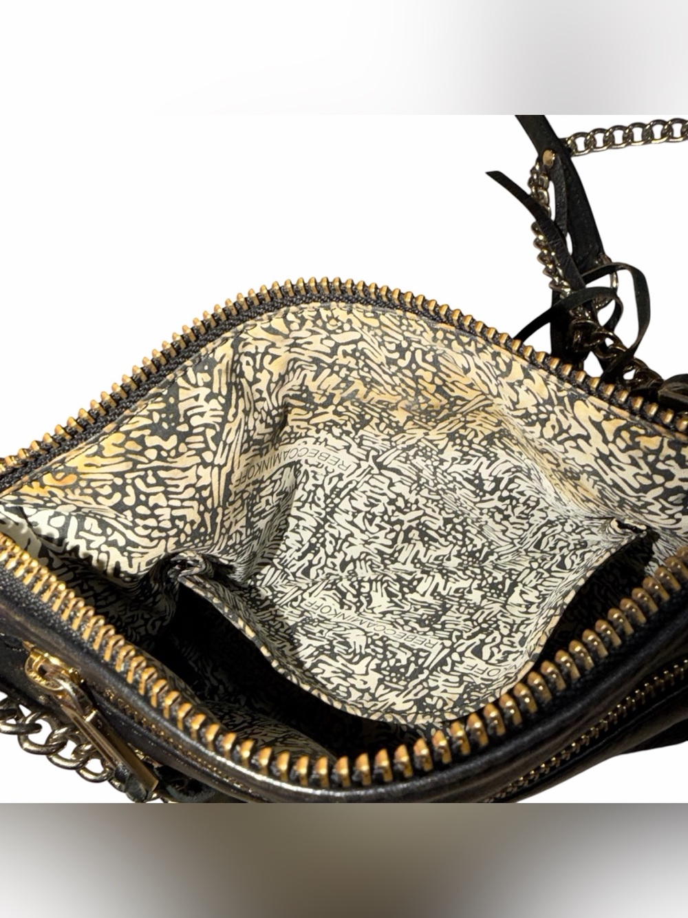 Rebecca Minkoff Black Leather Crossbody with Gold Hardware - Picture 7 of 8